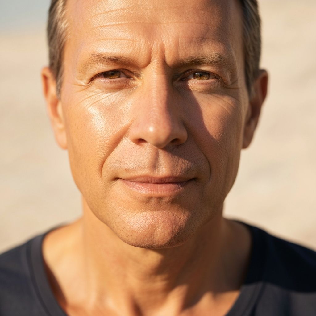 Mature man with healthy glowing skin